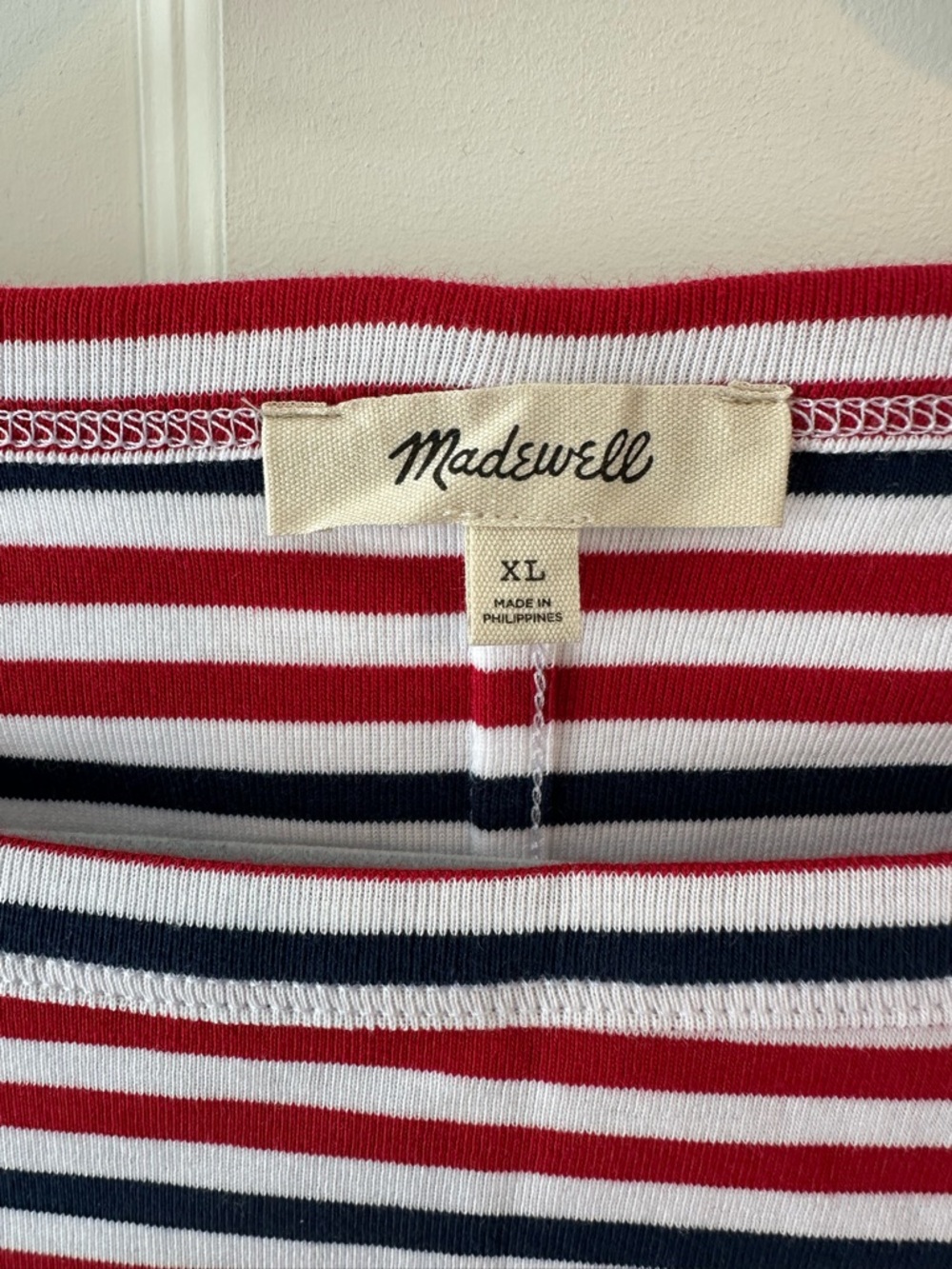 Madewell Red, Navy & White Striped Boatneck Top - Picture 3 of 4